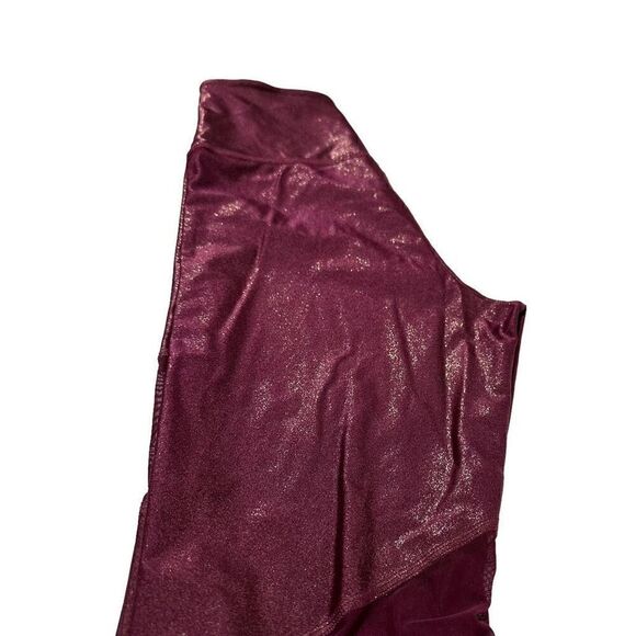 Victoria's Secret PINK Women’s Maroon Shimmery Fabric Geometric Leggings Size Me - Picture 10 of 14